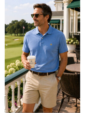 Brooks Brothers Original Fit Supima Cotton Polo Shirt Blue Short Sleeve Logo Men
